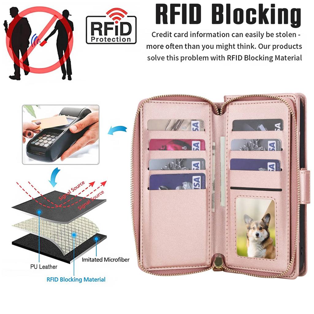 WEFOR Crossbody Wallet Case for Samsung Galaxy A57 A56 A55 A54 A37 A36 A35 A26 A25 A17 A16 A15 RFID Blocking Zipper Flip Cover