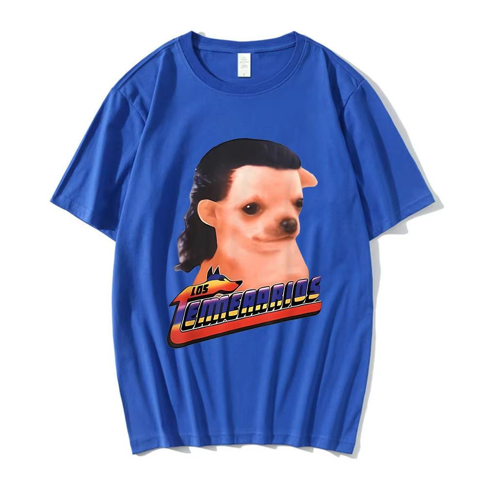 Los Temerarios Dog Funny Meme Tshirts Unisex Women Clothing Fashion Hip Hop Short Sleeves T Shirt Cotton Casual Tshirt Streetwear S