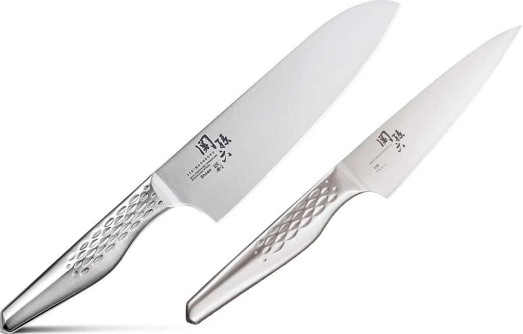 Kai Corporation Seki Magoroku Takumi-So Santokumesser und Schälmesser 2-teiliges Set: Santoku 165mm, Petty 120mm, Hergestellt in Japan
