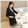 Women's Spring and Autumn Cardigan Loose Mid Length Tassel Knit Sweater Women's Cardigan Sweater Jacket