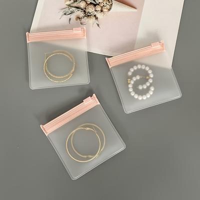 10pcs Jewelry Storage Bags Transparent Frosted Self Sealing Zipper Jewelry Bag Plastic Packing Bags for Organizing Accessories