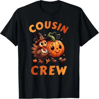 Cousin Crew Thanksgiving Family Matching Turkey Day Fall T-Shirt