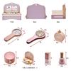 Smart-i Wooden Pretend Play Set, 8-Piece Set, Mini Dresser, Compact Tabletop, Cosmetic Play, Acrylic Mirror, ST Mark, Safety Toy, Flora
