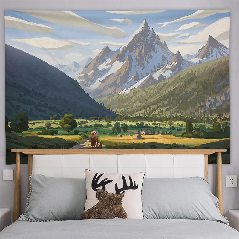 Sea View Mount Fuji Pattern Bedroom Living Room Tapestry Home Wall Decoration Tapestry