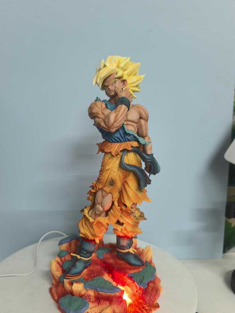 Super Saiyan Pinch Face Battle Damaged Goku Pvc Action Figure 38cm Collectable Dragon Ball With Blister Box Anime Fans Toy Gifts Premium Quality