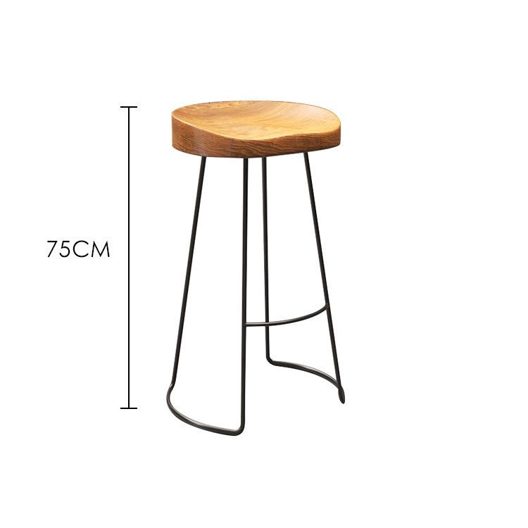 American Solid Wood High-Leg Bar Table and Chair Set for Milk Tea Shop and Coffee Bar