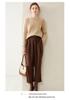 Autumn/Winter 2024 Women's Cashmere Knit Ribbed Sweater – Loose, Slimming, Round Neck Base Layer Top