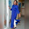 Women's Plus Size Embroidered Muslim Robe & Pants Set with Pockets