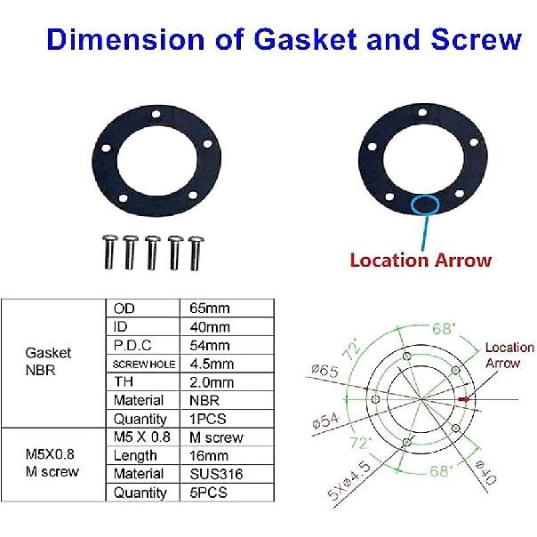 Fuel Sending Unit Gasket for Fuel Sender Water Level Senor Tank Sender Gas Level Replacement Gasket (NBR) Kit Marine Boat Vehicles