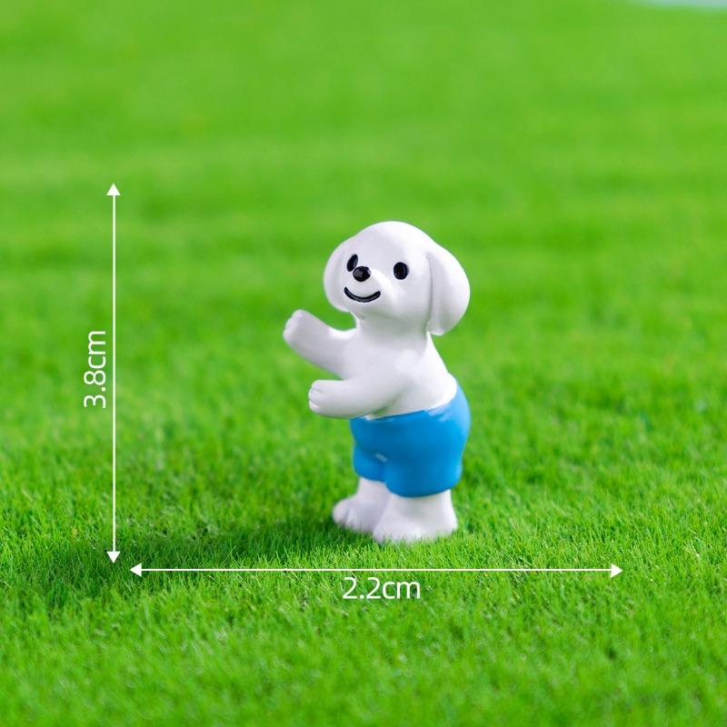 Micro-landscape Cartoon Reading Watering Flowers, Dog Dolls Dollhouse Decorations Accessories Mini Ornaments