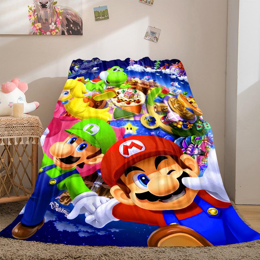 Mario Bros Soft Flannel Blanket Lightweight Cozy Microfiber Blanket for Couch Bed LXR95