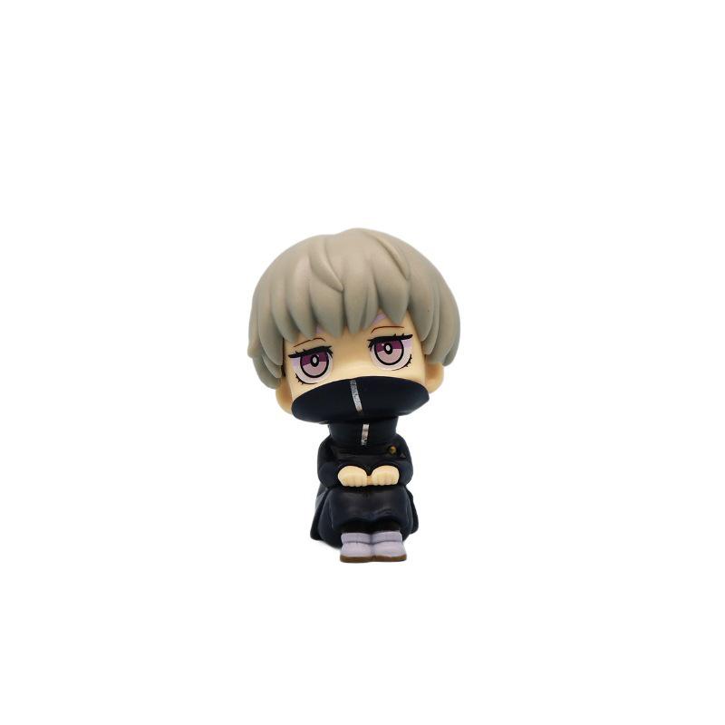 Jujutsu Kaisen Figures: Satoru Gojo, Suguru Geto, Toji Fushiguro Big Head Sitting Pose for Car Dashboard/Desktop Ornament