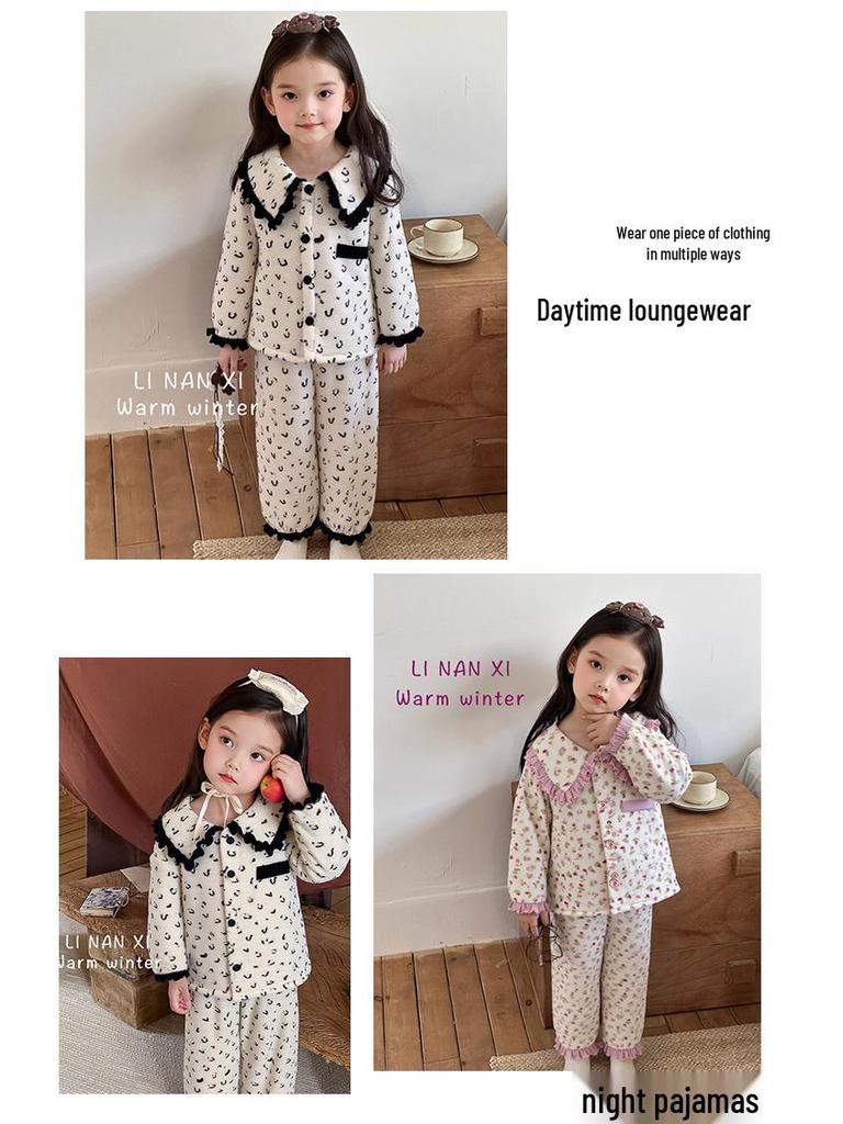 88231 Girls' Fleece Pajama Set: Autumn/Winter 2025, Cozy Homewear for Small & Medium Children