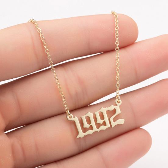 1980-2019 Doğum Yılı Numarası Charm Kolye Paslanmaz Çelik Zincir Kolye Takı