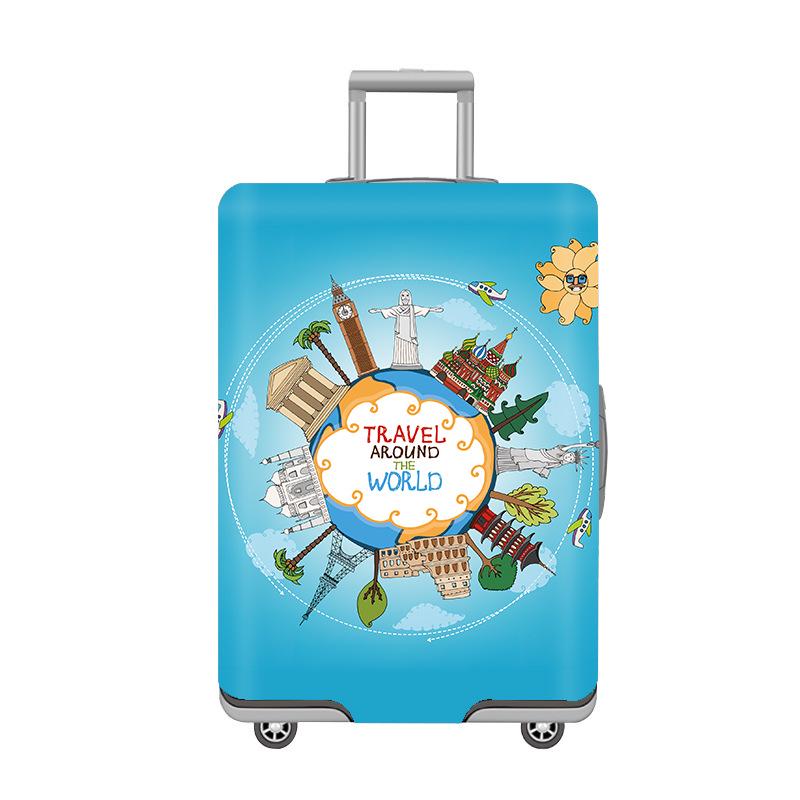 Thickened Elastic Printed Luggage Protector & Dust Cover