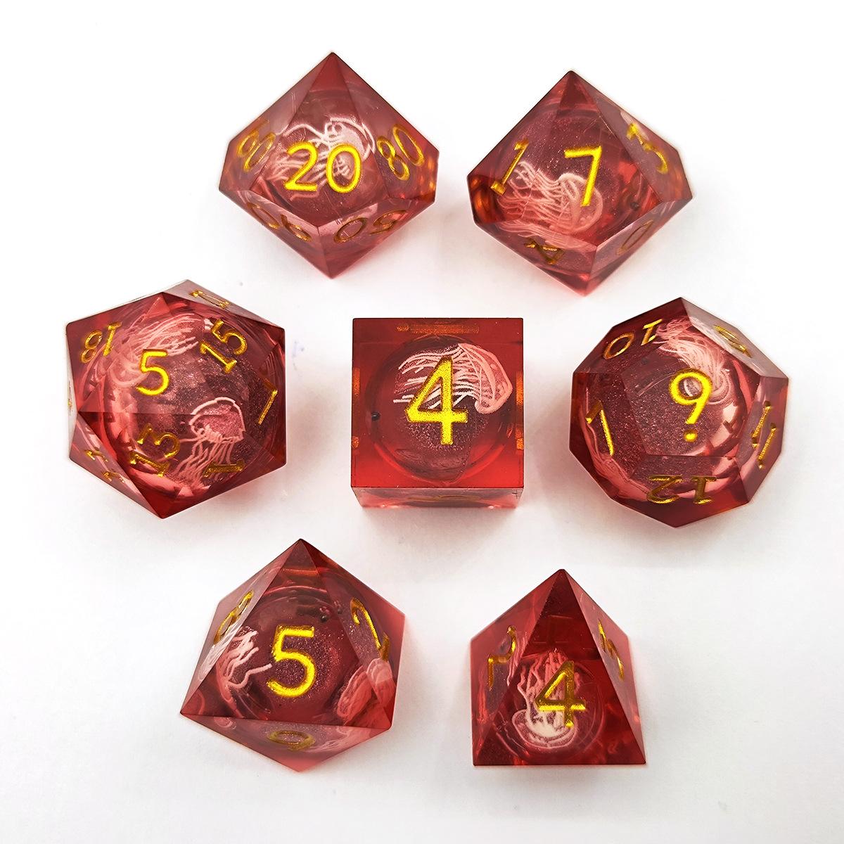 

7pcs/set Jellyfish Flowing Sand Polyhedral Dice for DND RPG Games