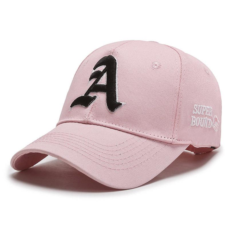 

Бейсболка с вышивкой буквы, дышащая, для улицы, защита от солнца, подарочная шляпа розовый