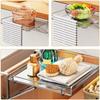 Stainless Steel Foldable Countertop Storage Rack Compact Design Cabinet Door Organizer  Home Pantry