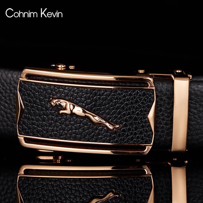 Curea din piele pentru bărbați Mary, cu cataramă automată, primul strat din piele de vacă