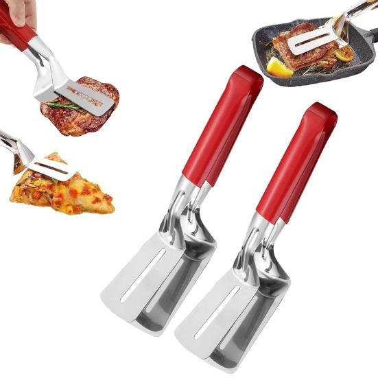 Stainless Steel BBQ Spatula Tongs with Non-Slip Grip Heat-Resistant Grilling Turner for Burgers Fish Pancakes Multi-Purpose Cooking Utensil