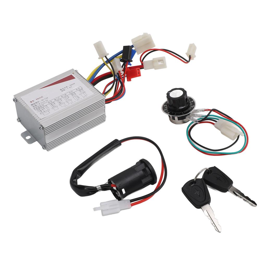 Controller per Bicicletta Elettrica 12V 500W Interruttore Controllo Velocità Set Chiave di Blocco per Tricicli Elettrici Motociclette