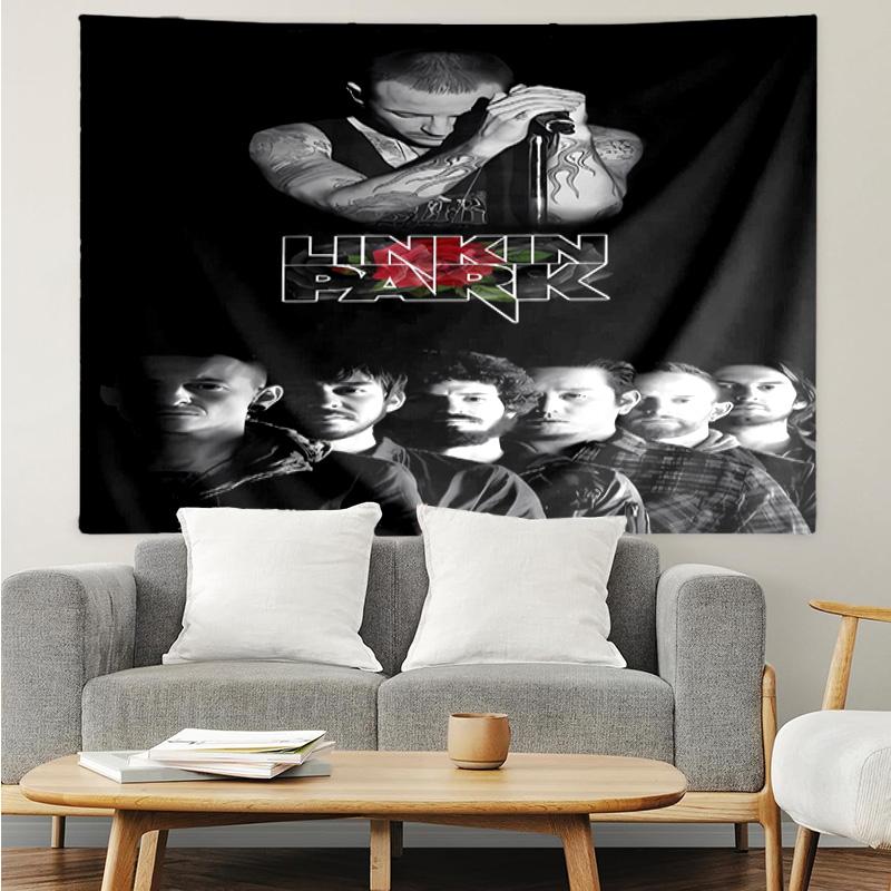 Linkin Park Tapestry for Bedroom Aesthetic Classroom Tapestries Wall Hanging for Living Room Dorm Office,Ideal Creative Gift