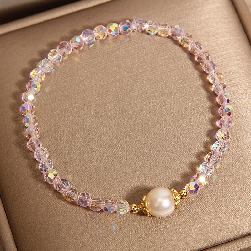 

ZAKOL Розовый Черный Кристалл Циркон Браслет из Бусин для Женщин Девушек Летняя Мода Дофаминовый Y2K Циркон Аксессуары розовый