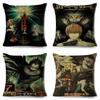 Death Note Cushion Cover Decor Cartoon Classic Anime Print Pillow Case Polyester Pillowcase for Sofa Home Children Room 45x45cm