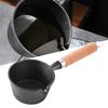 Mini Butter Melting Pot Round Sturdy Cast Iron Dripless Spout Wooden Handle Omelette Fry Pan For Home Kitchen Cooking