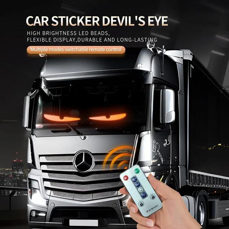 2KS LED Panelové Světlo Ďáblovy Oči Dálkové Ovládání Rolující Animovaný Displej LED Světlo Obrazovky pro Auto Nákladní Vozidlo Přední Sklo