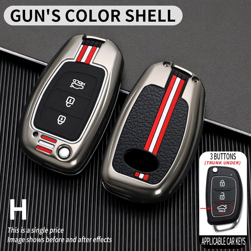 

Styling Mouldings Zinc Alloy Car Key Case Fob Cover Shell for 2015 Hyundai Santa Fe Sonata Tucson I40 Ix45 2013 2014 2016 2017 2