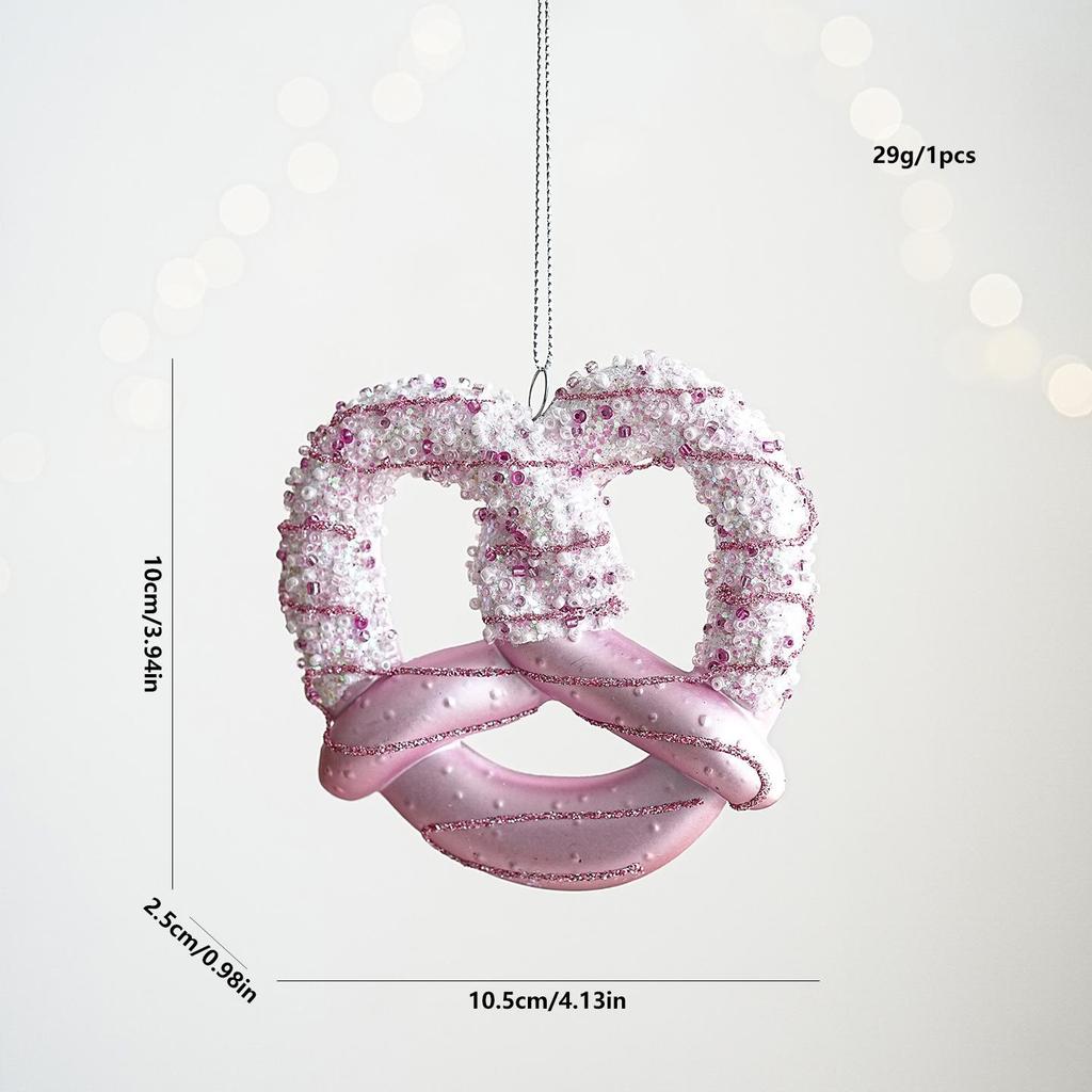 Pink Macaron Letter Pendant: Christmas Tree DIY Glitter Decor