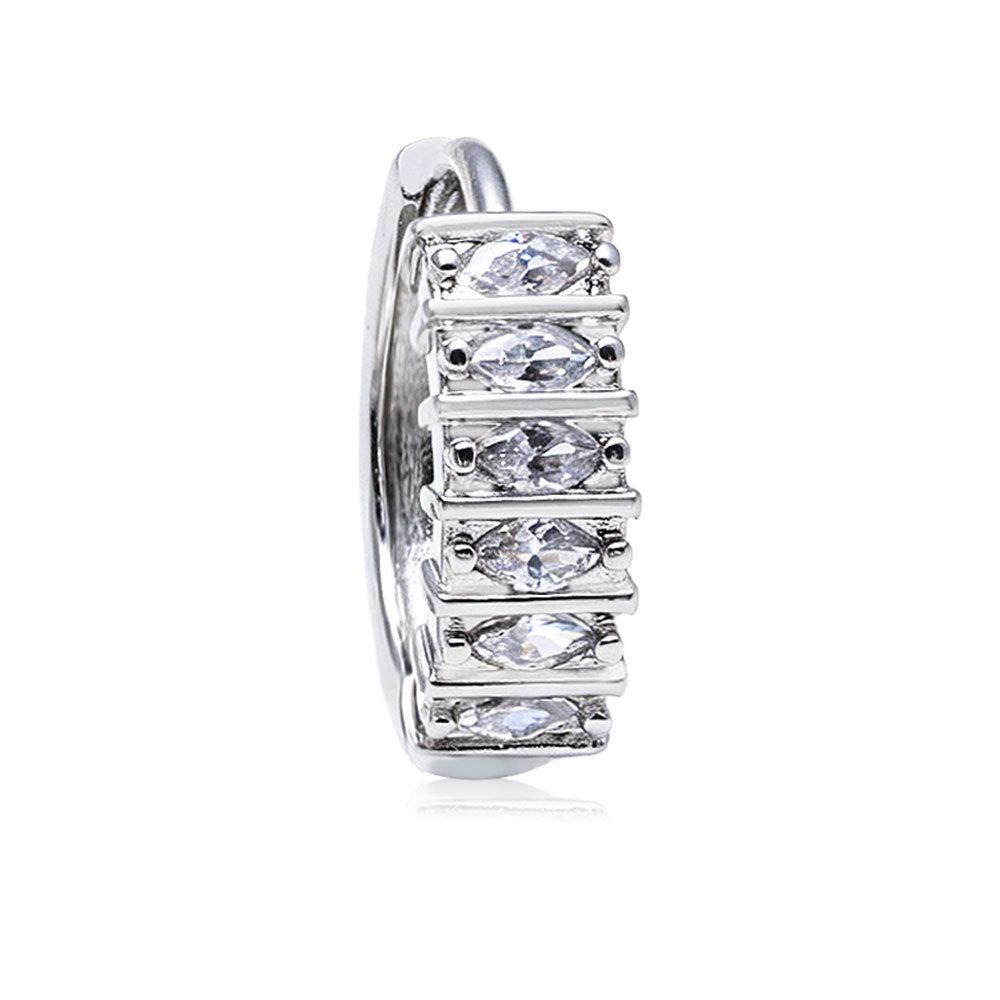 French Retro Fashion Zircon Hoop Earrings