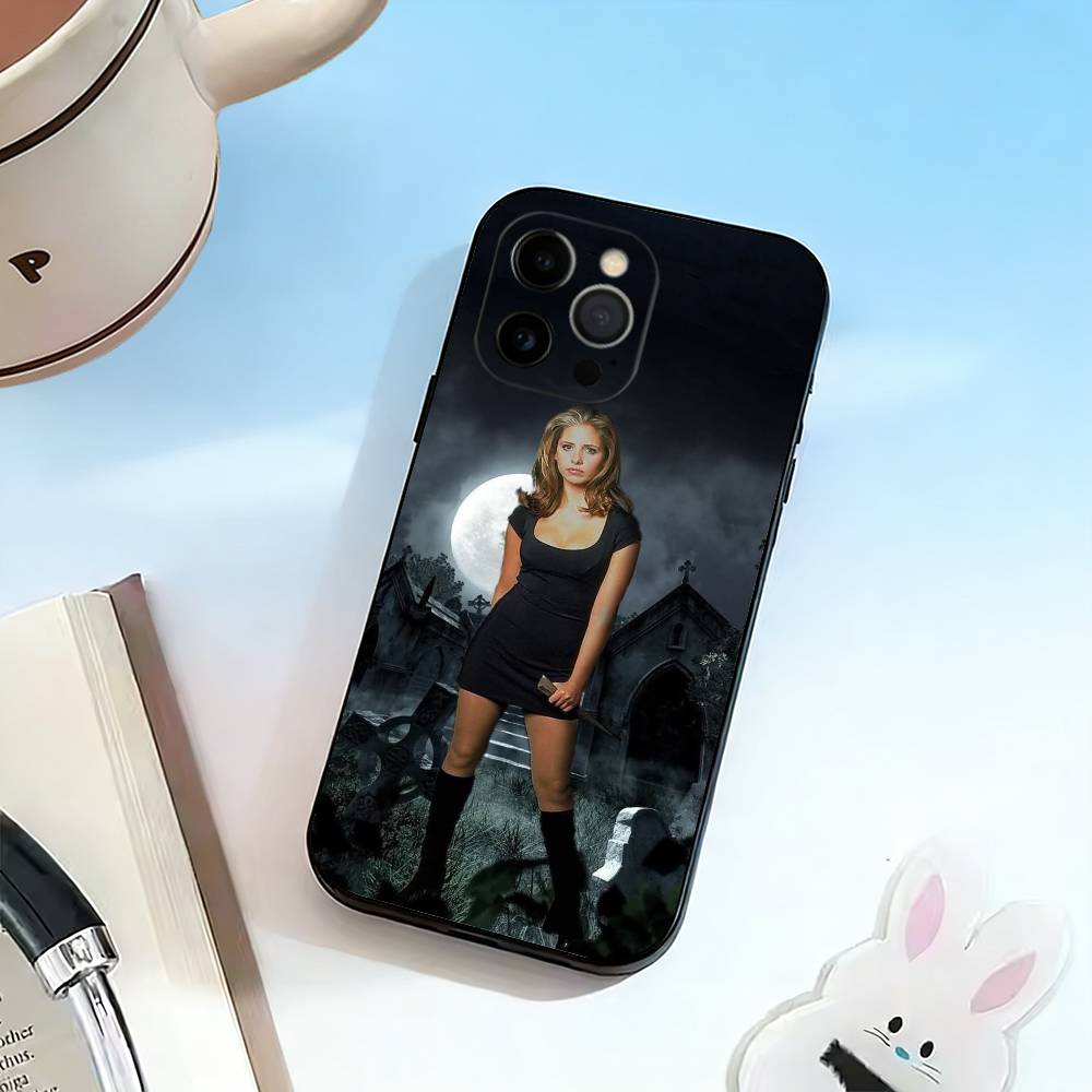 Movie Buffy Phone Case For iPhone 17, 16,15,14,13,12,11 Plus,Pro Max, Others Soft Black Cover