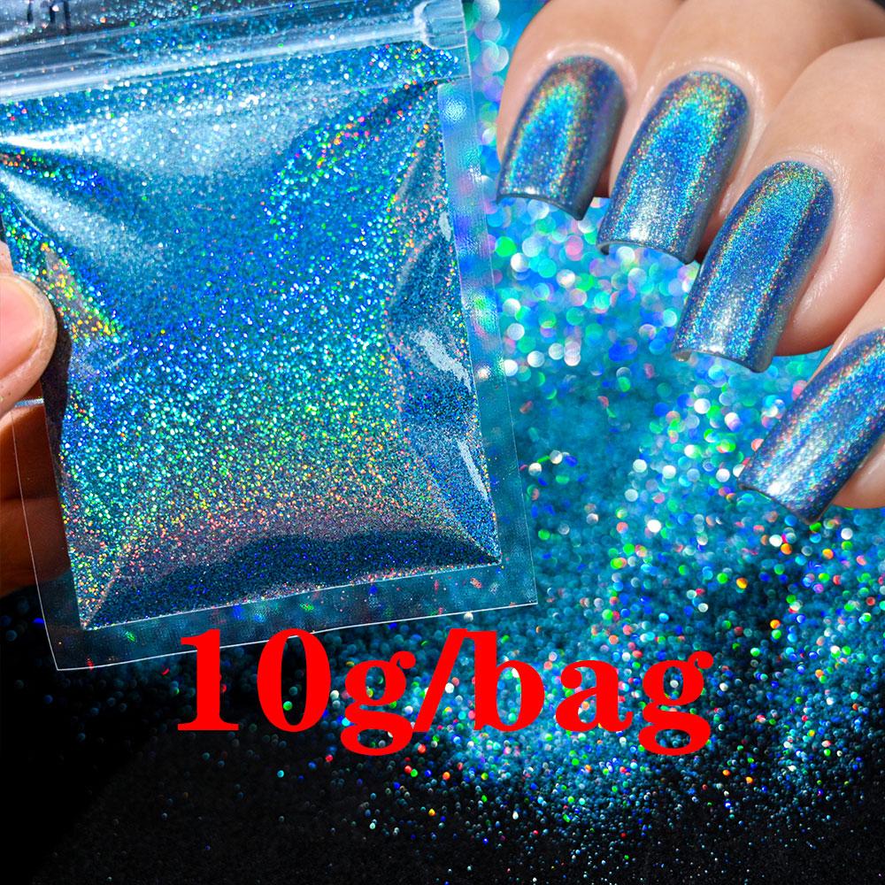 0.2mm Christmas Laser Chrome Red Glitter Powder 10G Ultra Fine Holographic Nail Pigment for Nail Gel Polish Reflective Pigment