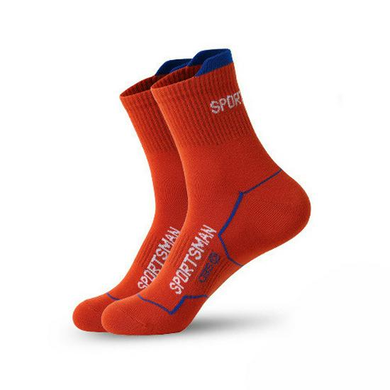 Men's Mid-Calf Sports Sweat-Absorbent Cotton Socks for Running, Cycling, Fitness, and Basketball
