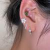 925 Sterling Silver Jewelry Zircon Crystal Star Hoop Earrings for Women Wedding Party Jewelry For Girls Friend Gift