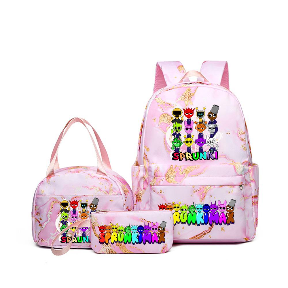 3D New Game Rhythm Box Sprunki School Bag Backpack Elementary and Secondary School Backpack Crossbody Bag Pencil Bag