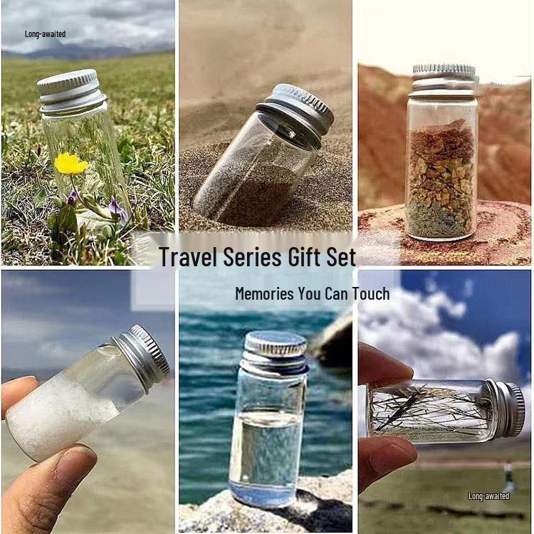Agarwood Travel Bottle Set: Creative Gift with Wooden Box, Aluminum Lid & Wood Stopper.