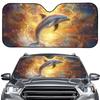 Portable Dolphin Car Windshield Sunshade, No Installation Needed, Summer Automobile UV Protection. Order Individually.