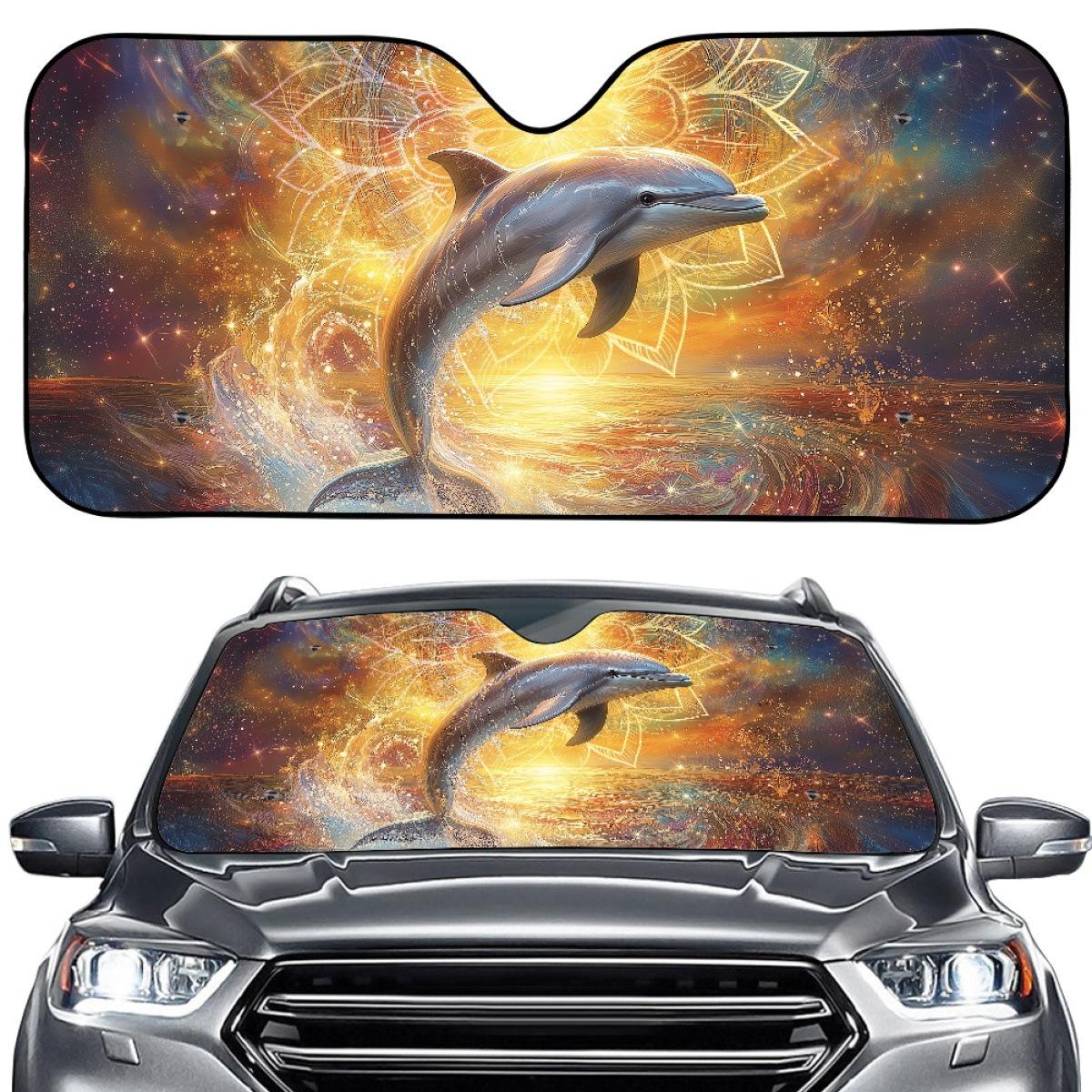 Dolphin Print Car Windshield Sunshade - New Style One Size