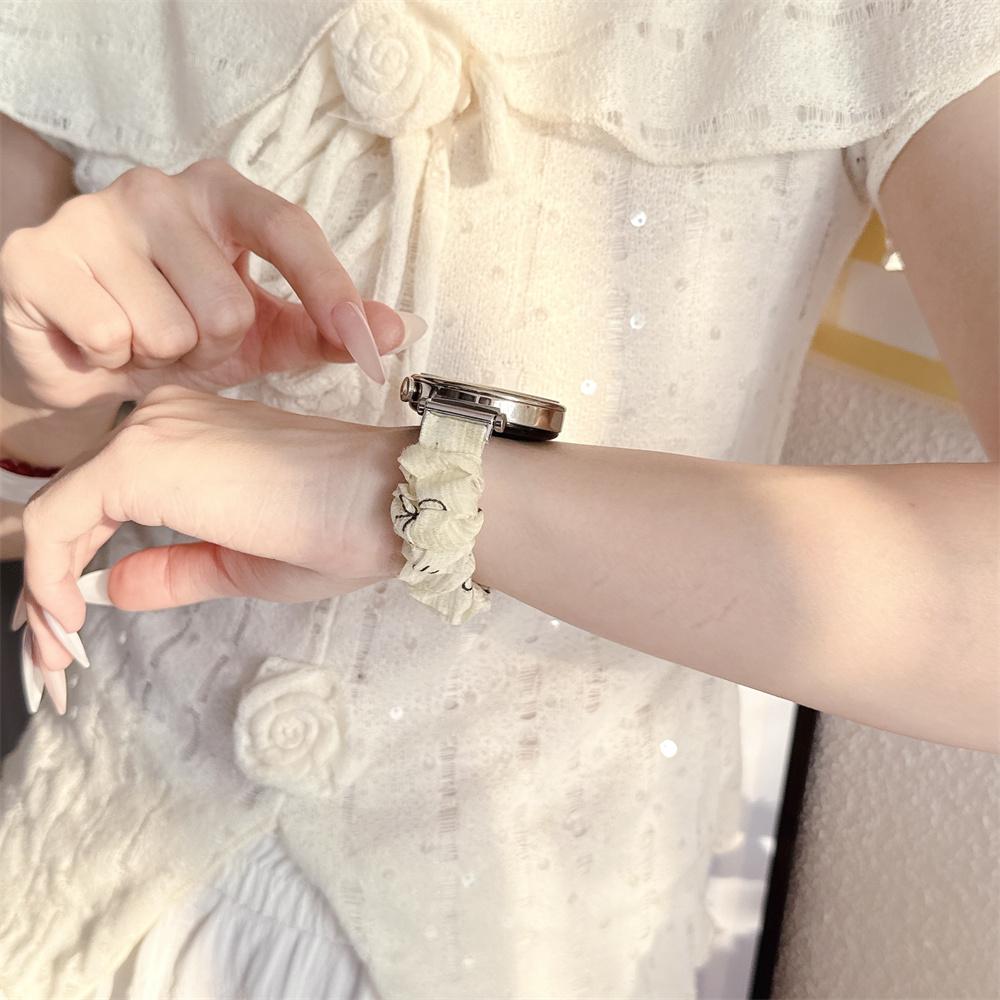 18mm Ice Silk Bow Elastic Bandfor Women Strap for Huawei GT 6/ 5 / 4  for Garmin Venu 3S /Forerunner