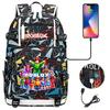 Gaming Print Backpack Large Capacity Travel Bag with USB Charging Port for Middle High School Students Boys Girls Teens