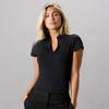 Kustom Kit Ladies Corporate Short Sleeve V-Neck Mandarin Collar Top