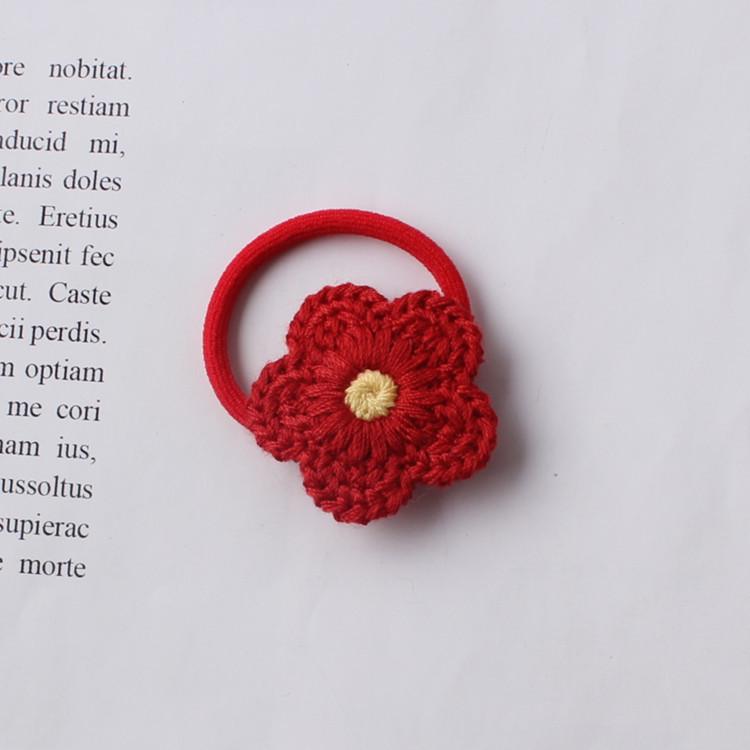 Non-Damaging Knitted Flower Hair Ties – Candy Colors for Babies & Girls