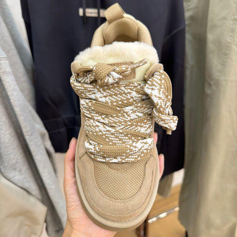 Cizme de zăpadă pentru femei Henan Sangpo cu talpă groasă, căptușite cu blană, din piele de vacă