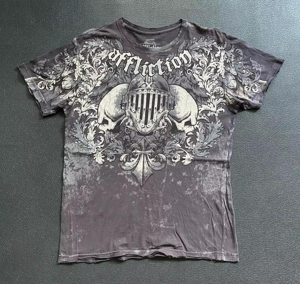 Summer Fashionable Trend Skull Graphic Men's Vintage Streetwear Round Neck T-shirt Outdoor Casual Plus Size Tees Top Women Clothing