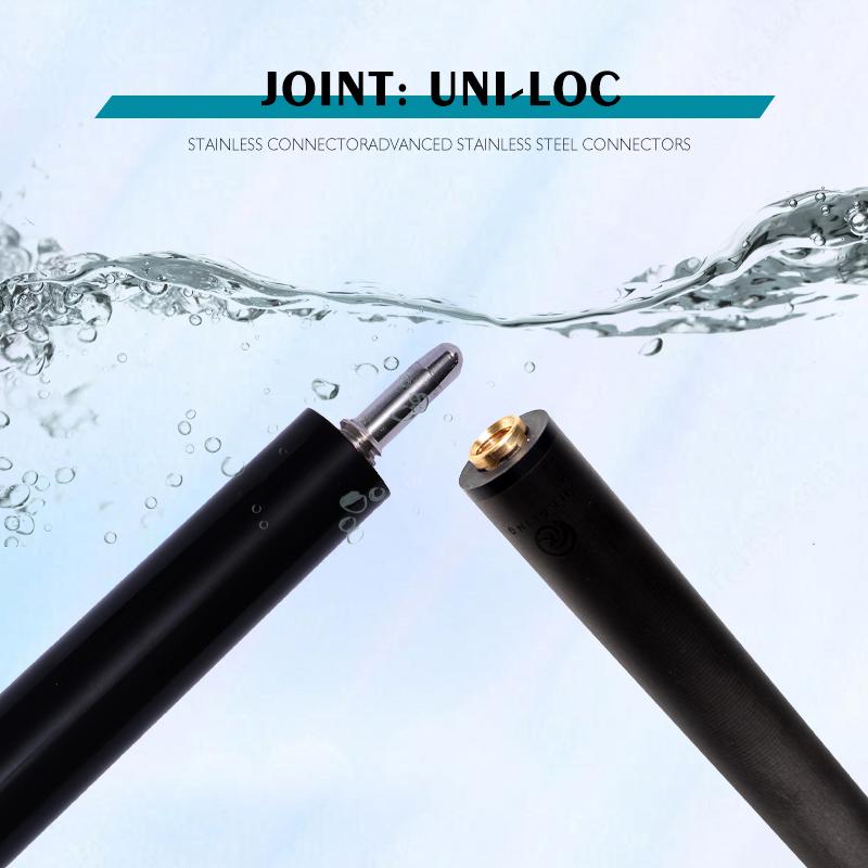 OKHEALING Carbon Fiber Pool Cue Black Technology Billiards Sticks 12.9mm Tip Uni-loc Joint 147cm/58inch Length 19~20oz Weight Billiard Cue