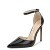 European and American Style High Heels One-liner Strap Simple Metal Thin Heels Shallow Tip-toed Hollow Single Shoes Elegant and