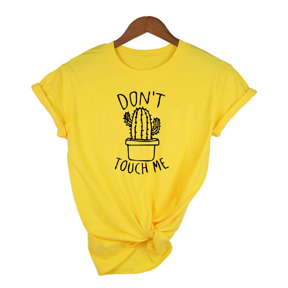 Don T Me Letter Cactus Printed Women S T Shirt Round Neck Summer Female Short